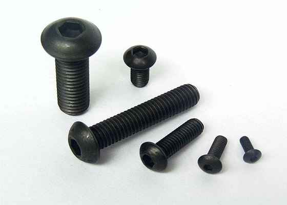 kaufen ISO 7380 Kohlenstoffstahl schwarzer Oxid Hexagonalen Steckdose Flat Round Head Screw mit hoher Festigkeit online manufacture