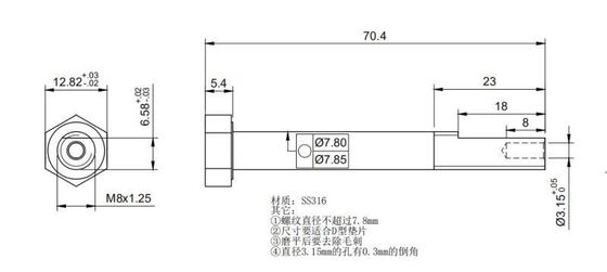 kaufen Teilweiser Hexen-Kopf-Bolzen des Faden-SS316 für Hochseefischerei Rod online manufacture
