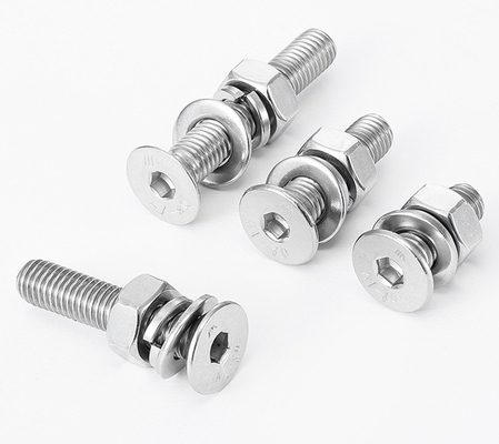 Hex-Socket DIN7991/GB70.3 Countersunk Head Schraubmaschine mit Hex-Nuss Flachwaschmaschine und Federwaschmaschine Baugruppen Plain Oberfläche